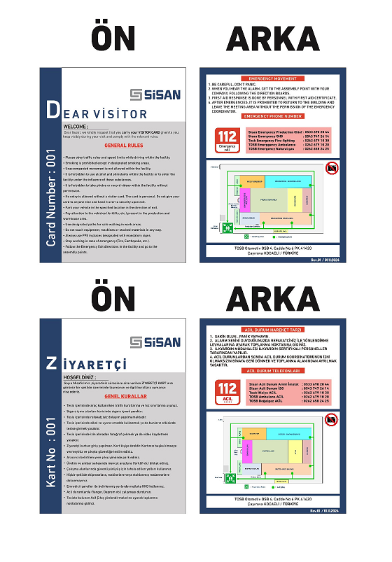 Ziyaretçi İSG Kartları